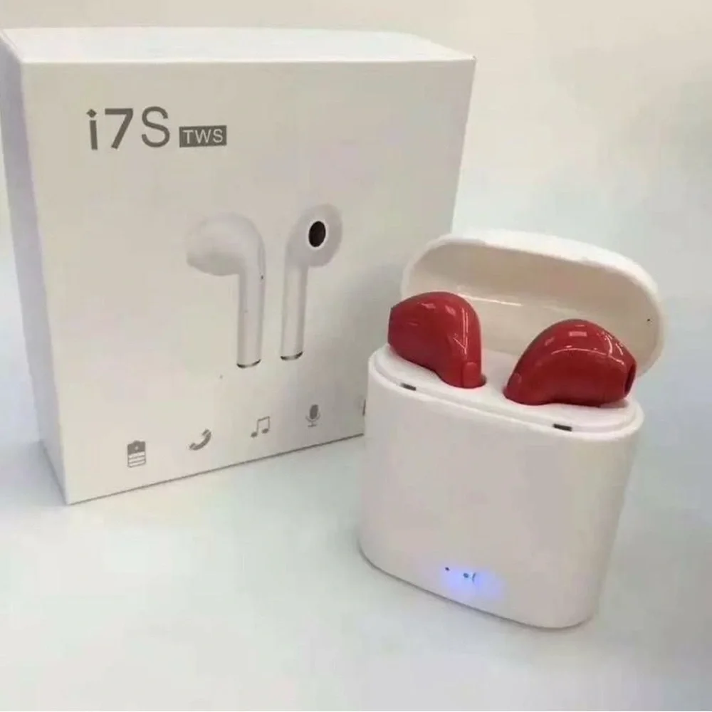 ✅i7S Wireless Bluetooth Headphone For iPhone,Android,LG,LAPTOP With Charging BOX
